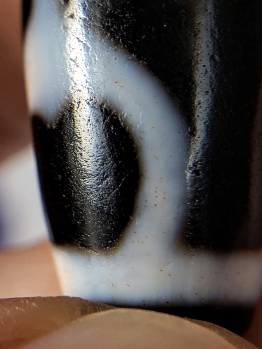 Vintage Treasure Vase Motif Dzi Bead with Bloodspots (TaD-V-B-TrV-092224)