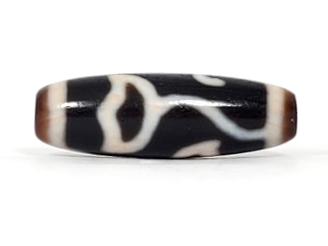Lotus Bud Motif Dzi Bead from Taiwan