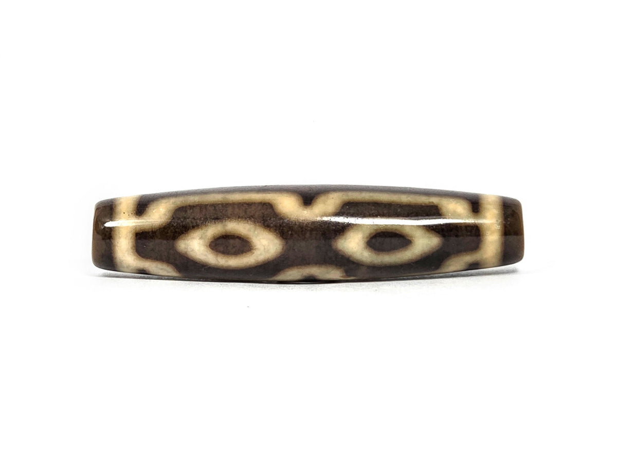 N-083126-4EV2 new four eye variant dzi reverse eye face two almond eyes dark warm brown agate unretouched