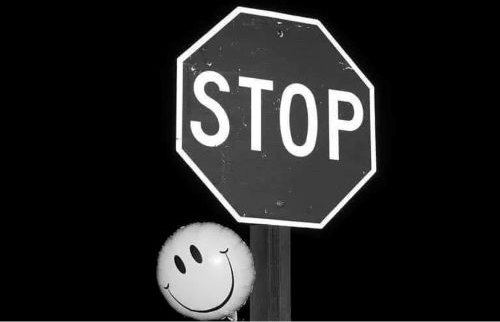 stop sign with smiley face - for article by dr. goolsby - gaganji