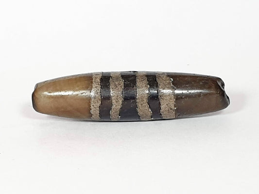 Ac-041320-7SChung ancient Chung dzi, Face B, RIGHT TIP DAMAGE DISCLOSED, warm translucent ground, unretouched