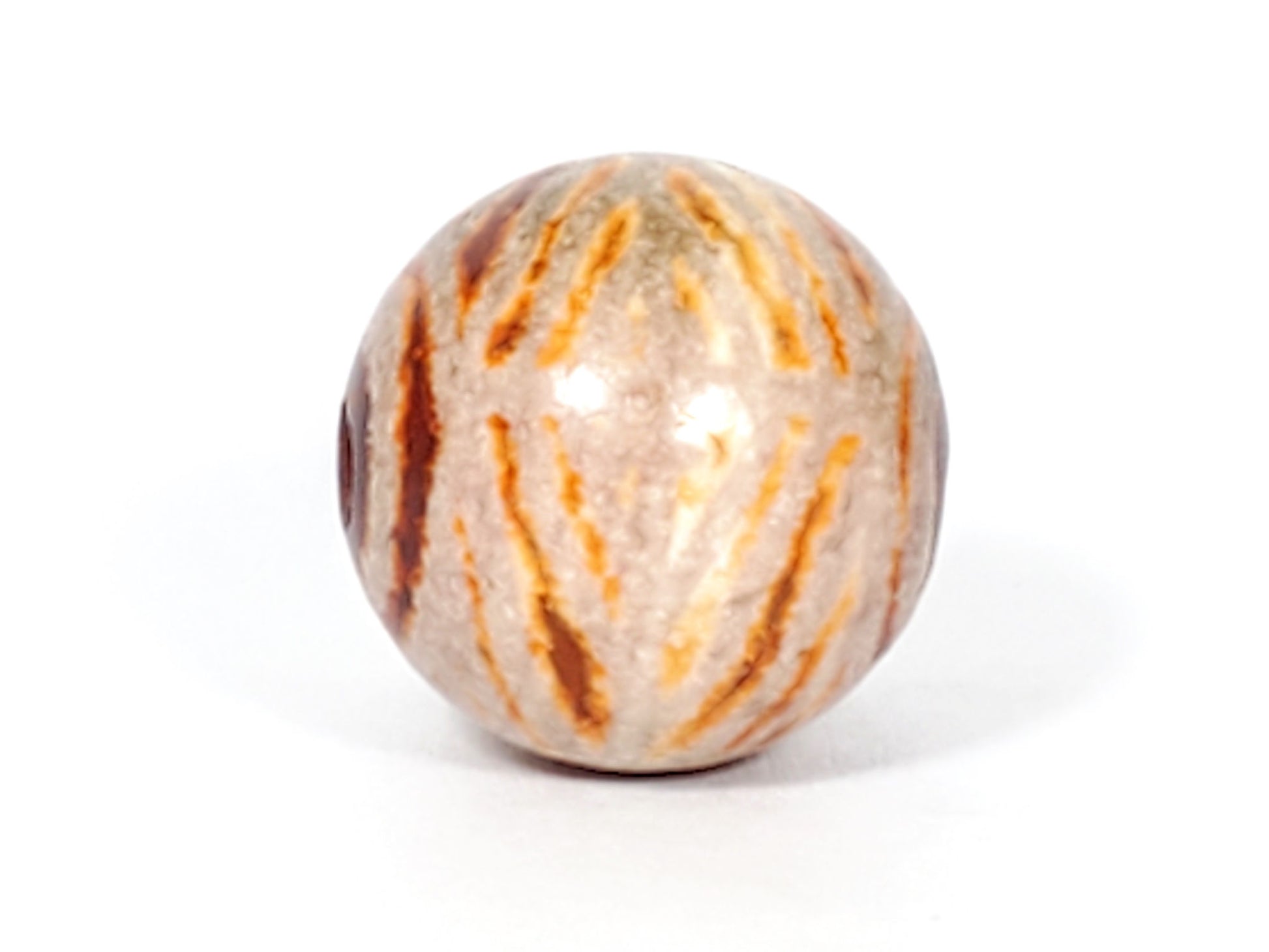 Ac-030623-DDIE ancient double diamond eye-in-eye carnelian dzi, face view, vertical diamond reading, 18.9×18.6mm, unretouched