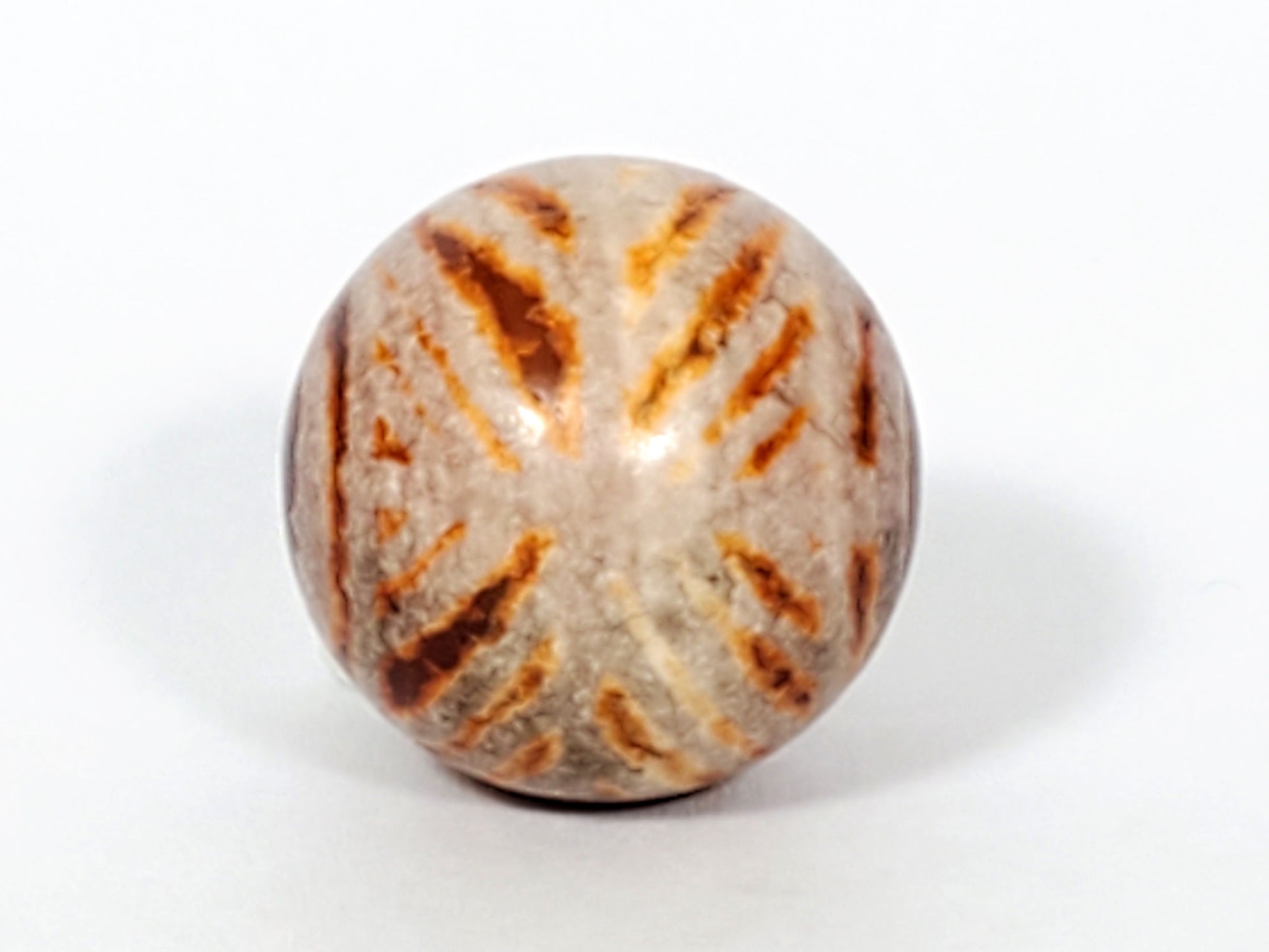 Ac-030623-DDIE ancient carnelian dzi, fourth face view, X-cross reading, age surface detail, unretouched
