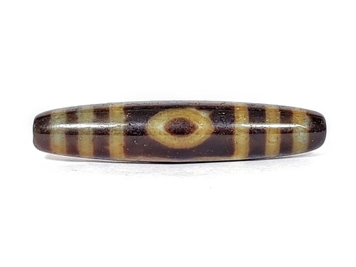 faux antique dzi bead with three eye design