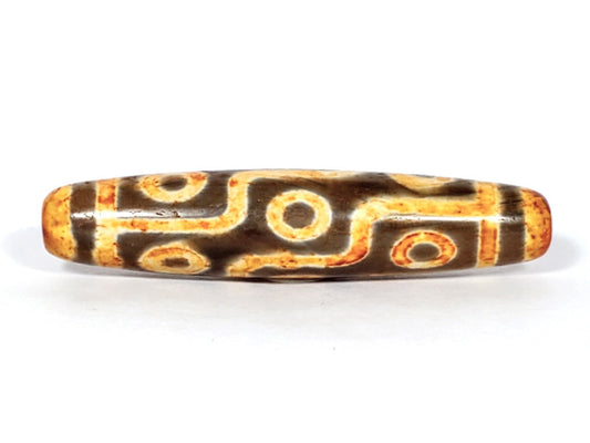 V-FA-062026-9EA3 vintage nine eye dzi, face view, 57.2mm, agate