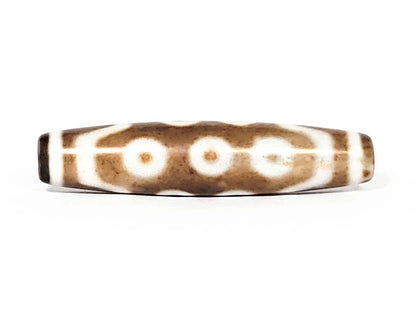N-062426-10E new ten eye dzi 58.5x13.4mm Face C three eyes two-tone ground lighter medium brown zone unretouched
