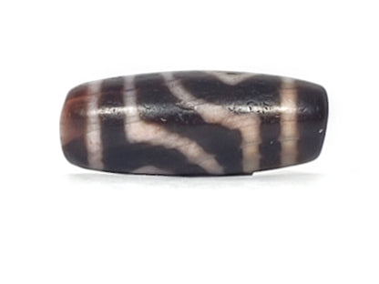 Antique Tibetan Two Diamond Eye Dzi Bead with Bloodspots (TiD-Ant-XB-TwE-050125)