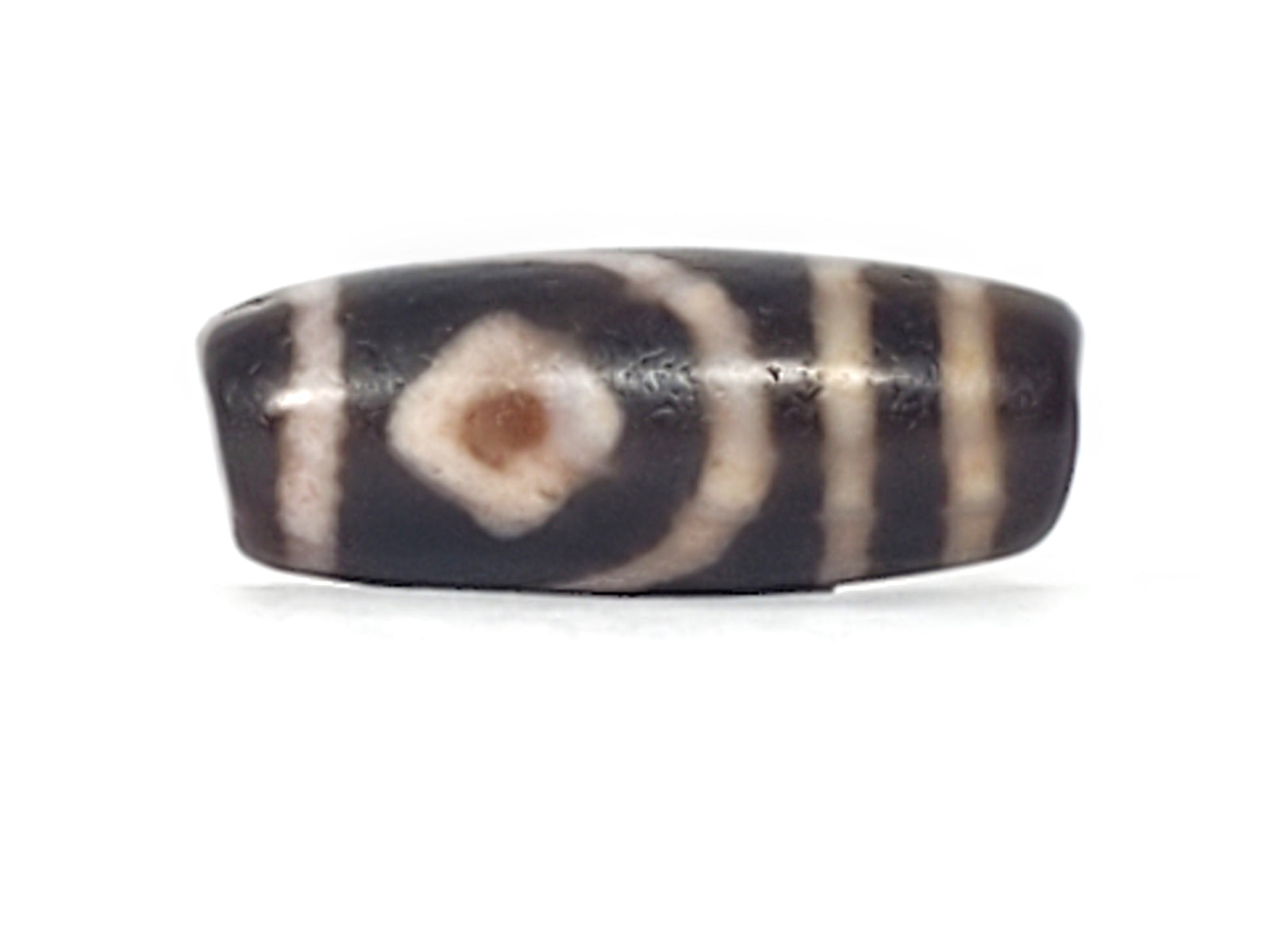 Antique Tibetan Two Diamond Eye Dzi Bead with Bloodspots (TiD-Ant-XB-TwE-050125)