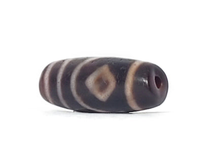 Antique Tibetan Two Diamond Eye Dzi Bead with Bloodspots (TiD-Ant-XB-TwE-050125)