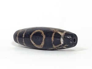 Ancient Two Eye Motif Dzi With Calcification (Anc-TwE-050824)