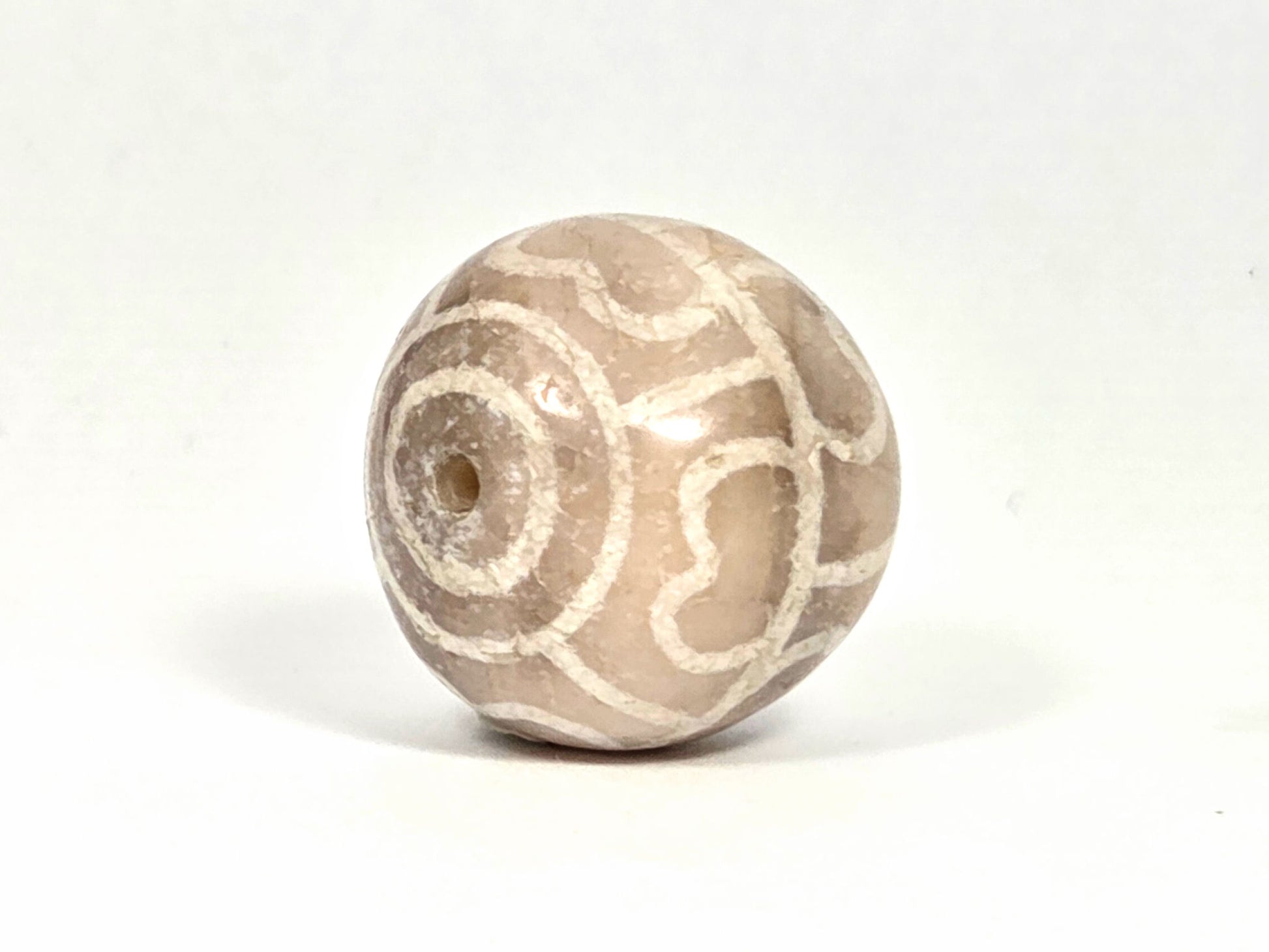 Ac-082326-8EL ancient round eight eye lotus dzi white agate polar eye drill end view two unretouched