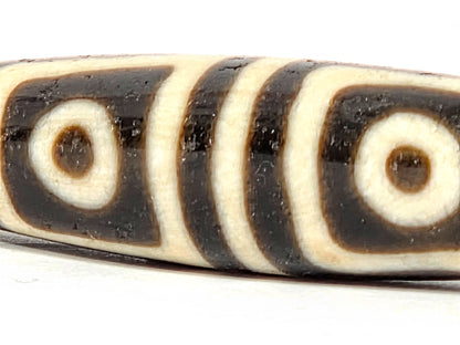 Ancient Four Eye Motif Dzi Bead (TiD-Anc-FoE-080425) - Beautiful Dzi Bead