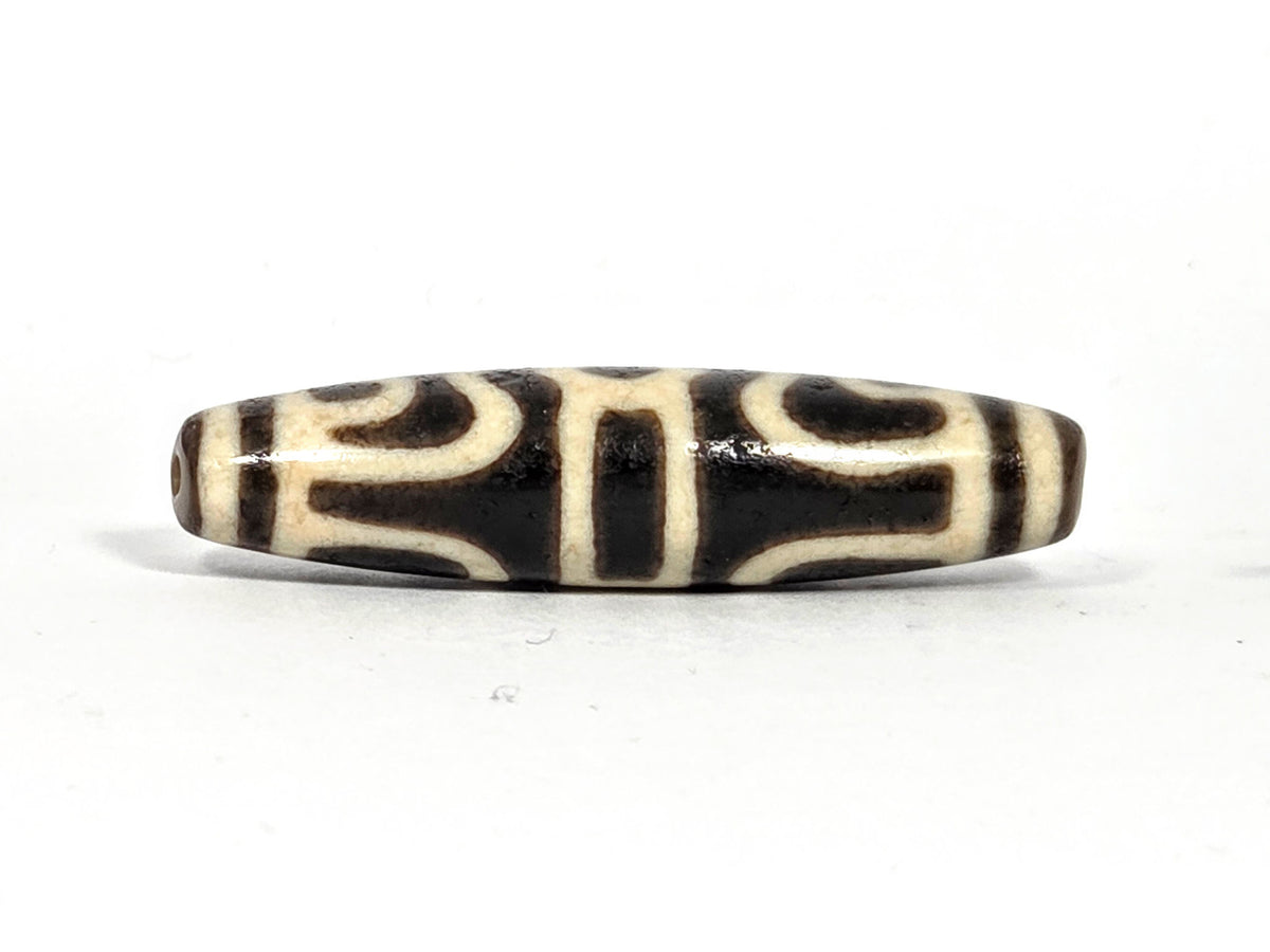 Ac-090626-GRDC3 ancient Guru Rinpoche Dharma Cap dzi cream agate face B dome arch cap silhouette unretouched
