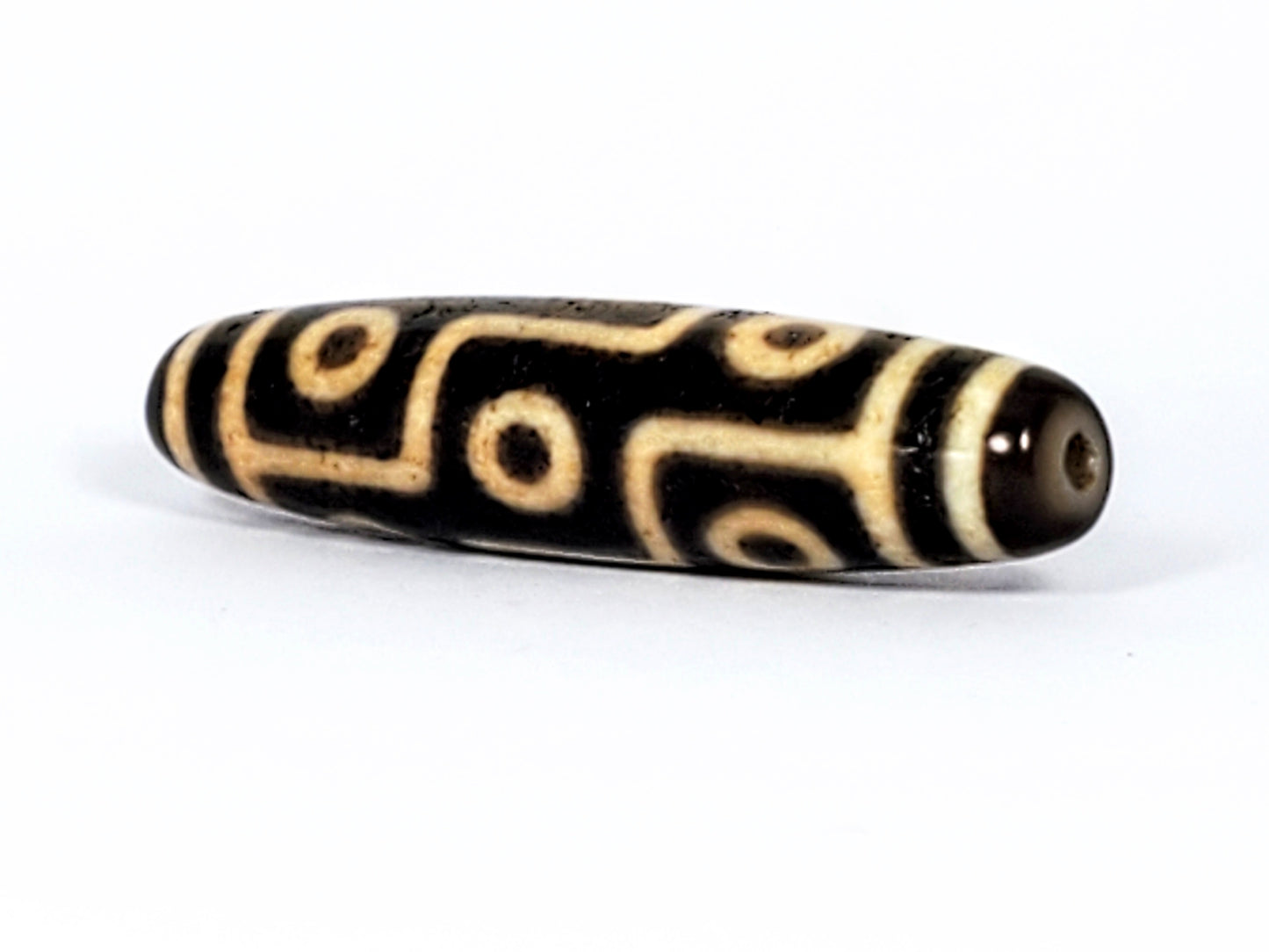 Ancient Tibetan Nine Eye Motif Dzi Bead (TiD-Anc-NE-041724) - Very Rare Old Bead