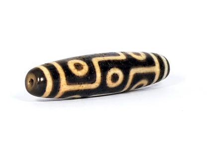 Ancient Tibetan Nine Eye Motif Dzi Bead (TiD-Anc-NE-041724) - Very Rare Old Bead