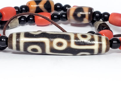 Ancient Tibetan Nine Eye Dzi Bead (TiD-Anc-NE-111023-2) - Extremely Old - Only the Nine Eye is for sale - Other beads are not included