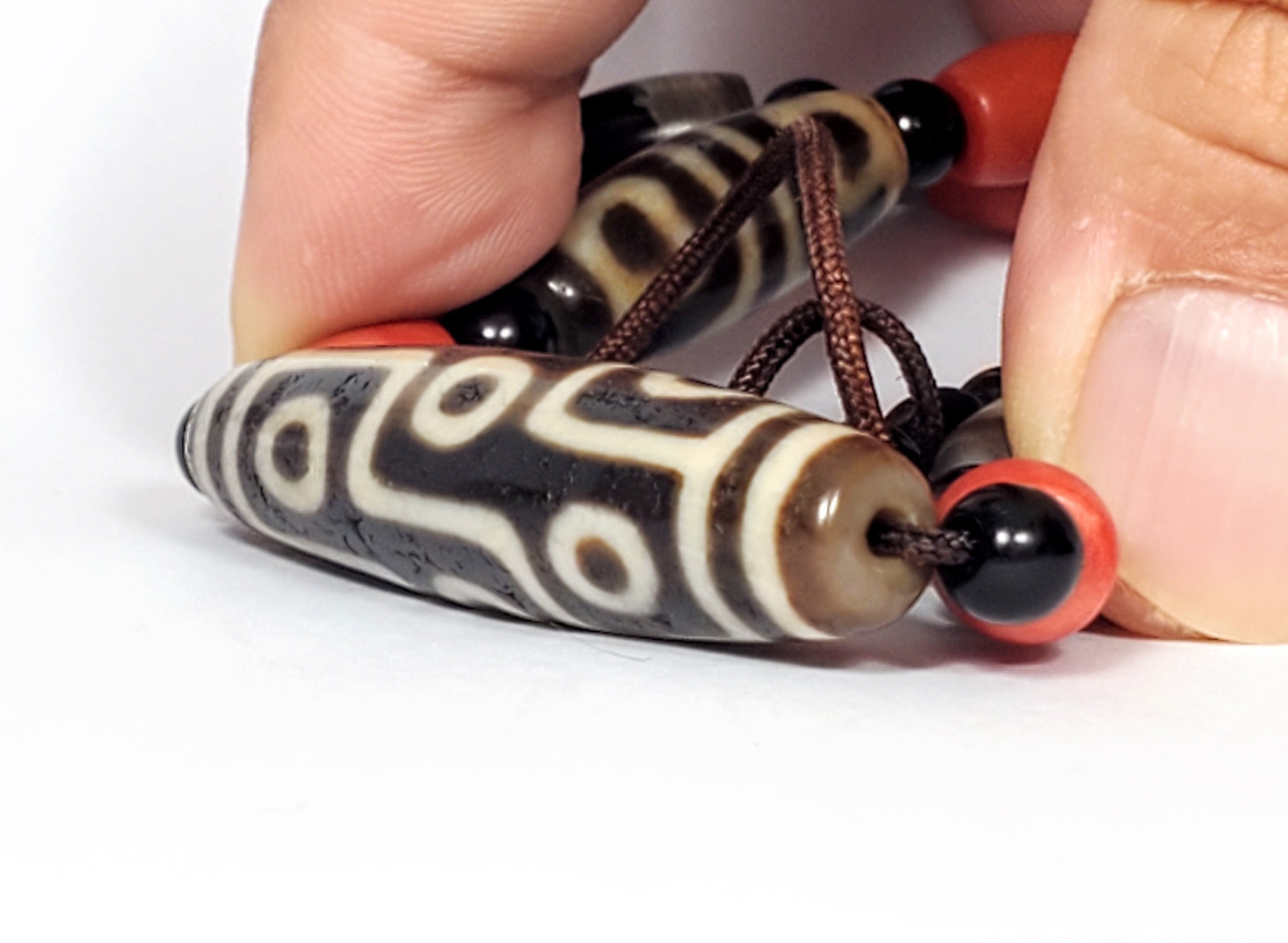 Ancient Tibetan Nine Eye Dzi Bead (TiD-Anc-NE-111023-2) - Extremely Old - Only the Nine Eye is for sale - Other beads are not included