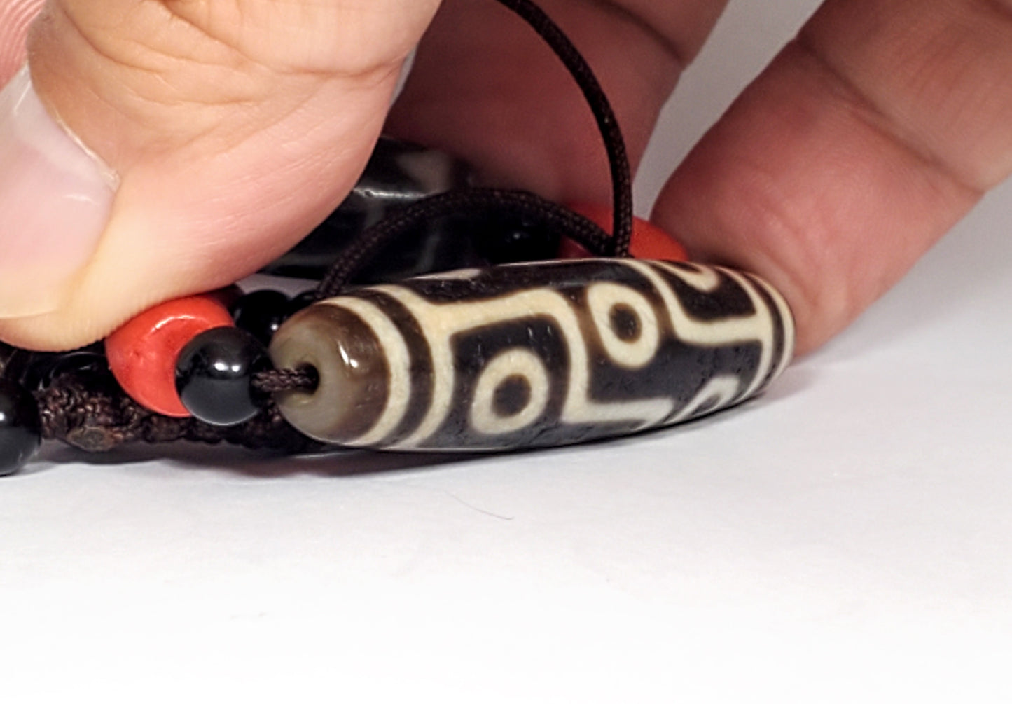 Ancient Tibetan Nine Eye Dzi Bead (TiD-Anc-NE-111023-2) - Extremely Old - Only the Nine Eye is for sale - Other beads are not included