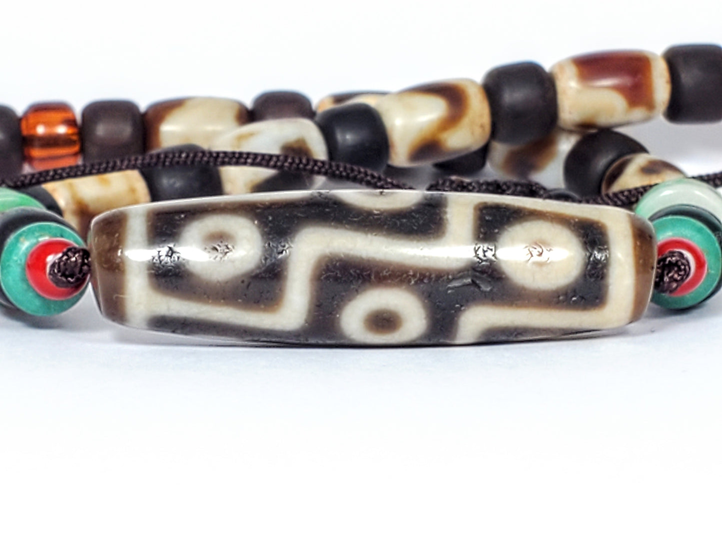 Ancient Tibetan Nine Eye Dzi Bead (Anc-TD-B-NE-082123) - Extremely Old