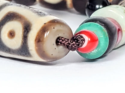 Ancient Tibetan Nine Eye Dzi Bead (Anc-TD-B-NE-082123) - Extremely Old