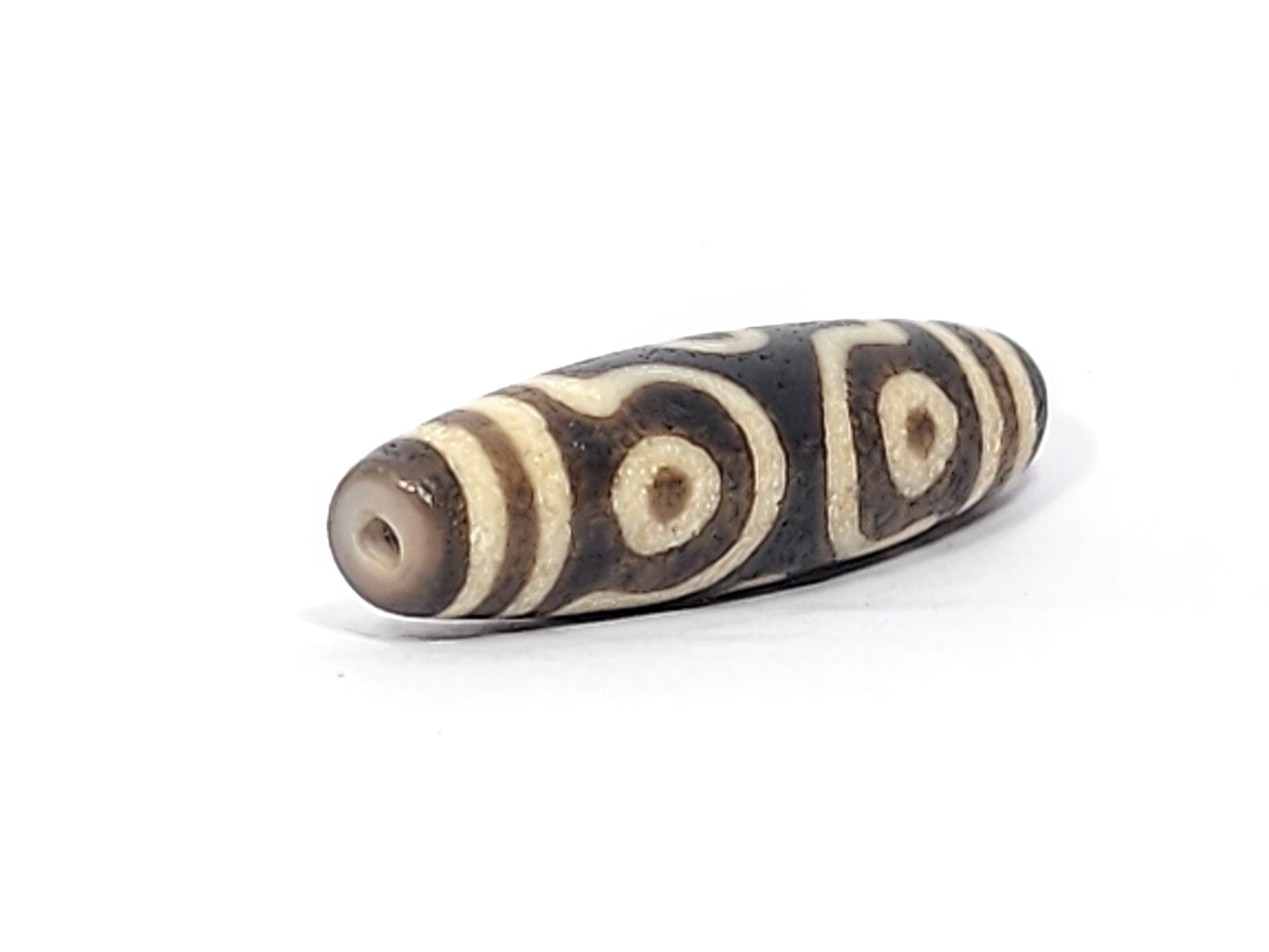 Ancient Tibetan Six Eye Motif Dzi Bead - Extremely Old (only the focal bead is for sale)