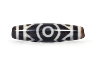 Three Eye Tiger Tooth Dzi Bead