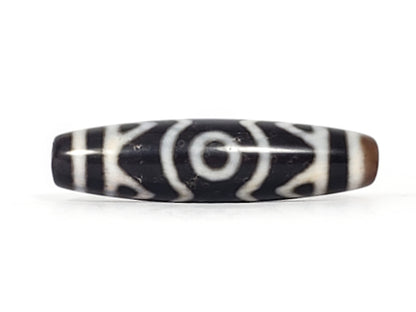 Ancient Tibetan Three Eye & Tiger Tooth Motif Dzi with Extreme Bloodspots - Exquisite Bead (100424)
