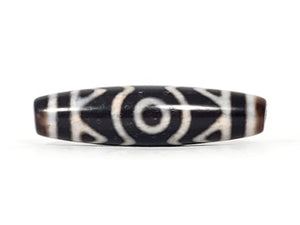 Ancient Tibetan Three Eye & Tiger Tooth Motif Dzi with Extreme Bloodspots - Exquisite Bead (100424)