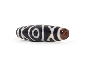 Ancient Tibetan Three Eye & Tiger Tooth Motif Dzi with Extreme Bloodspots - Exquisite Bead (100424)