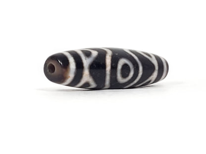 Ancient Tibetan Three Eye & Tiger Tooth Motif Dzi with Extreme Bloodspots - Exquisite Bead (100424)