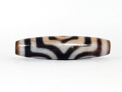 Ancient Tibetan Three Eye Motif Dzi with Extreme Bloodspots - Very Rare (TiD-Anc-XB-ThE-100224)