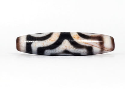 Ancient Tibetan Three Eye Motif Dzi with Extreme Bloodspots - Very Rare (TiD-Anc-XB-ThE-100224)