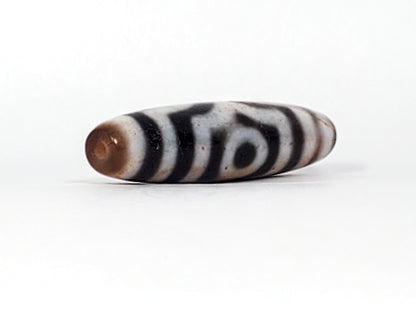 Ancient Tibetan Three Eye Motif Dzi with Extreme Bloodspots - Very Rare (TiD-Anc-XB-ThE-100224)