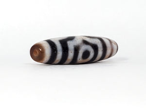 Ancient Tibetan Three Eye Motif Dzi with Extreme Bloodspots - Very Rare (TiD-Anc-XB-ThE-100224)