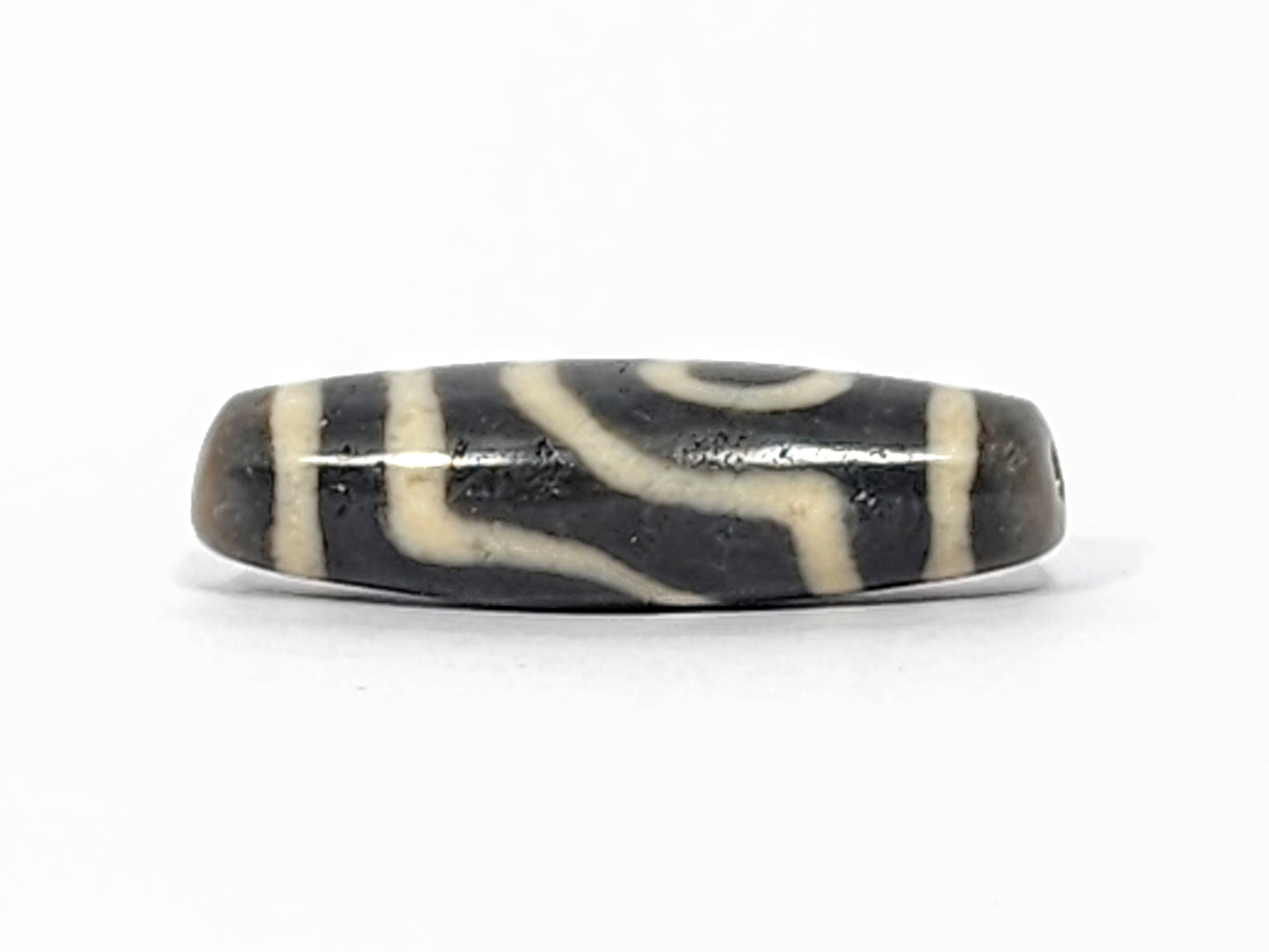 Ancient Two Eye Motif Tibetan Dzi Bead (Anc-TiD-TwE-052525) - Extremely Old