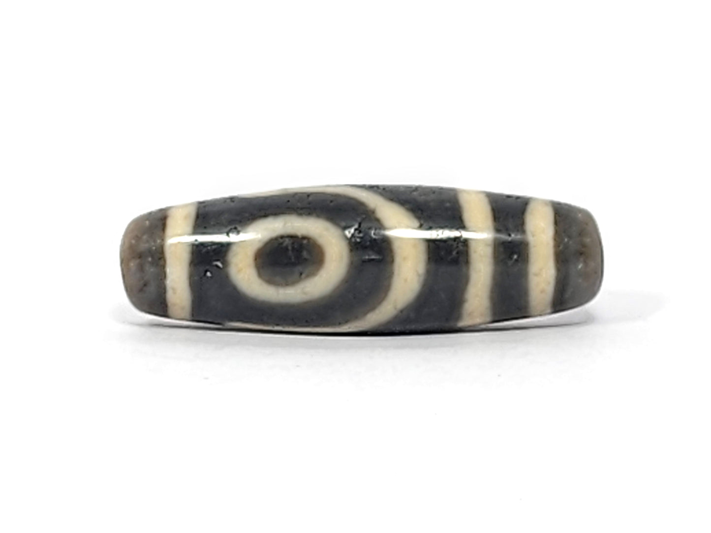 Ancient Two Eye Motif Tibetan Dzi Bead (Anc-TiD-TwE-052525) - Extremely Old