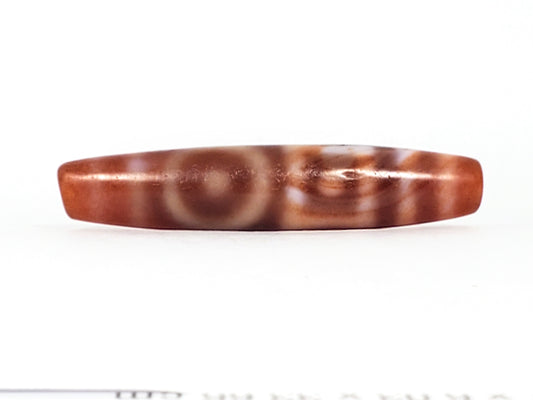 Antique Double Heaven Gate & Earth Gate Motif Dzi Bead with Bloodspot (Ant-B-DHGEG-102324)