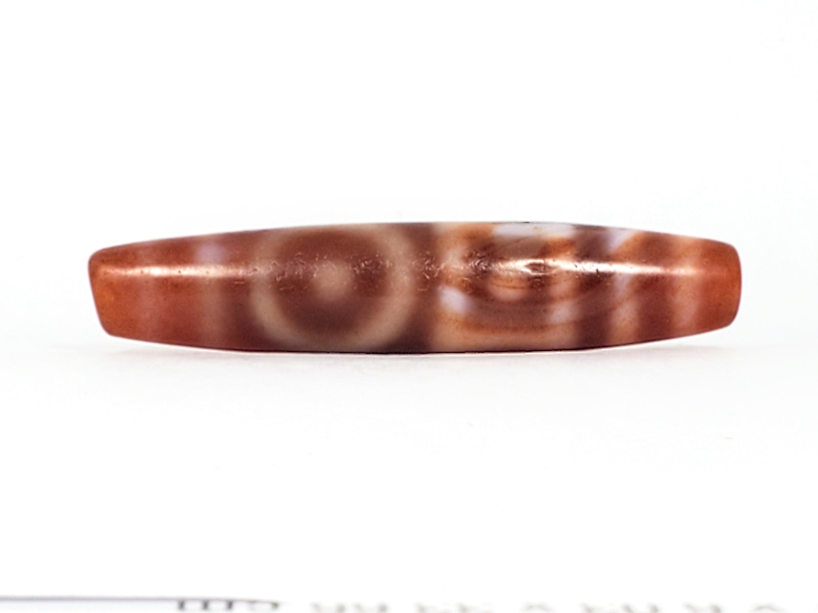 Antique Double Heaven Gate & Earth Gate Motif Dzi Bead with Bloodspot (Ant-B-DHGEG-102324)