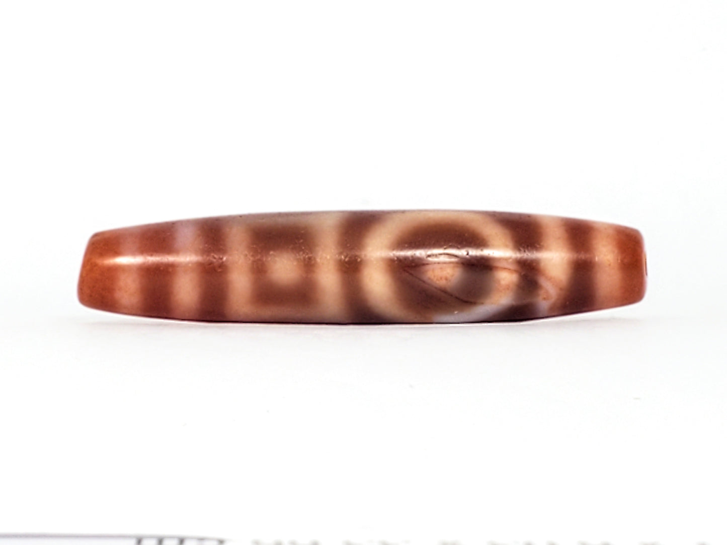 Antique Double Heaven Gate & Earth Gate Motif Dzi Bead with Bloodspot (Ant-B-DHGEG-102324)