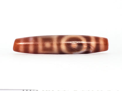 Antique Double Heaven Gate & Earth Gate Motif Dzi Bead with Bloodspot (Ant-B-DHGEG-102324)