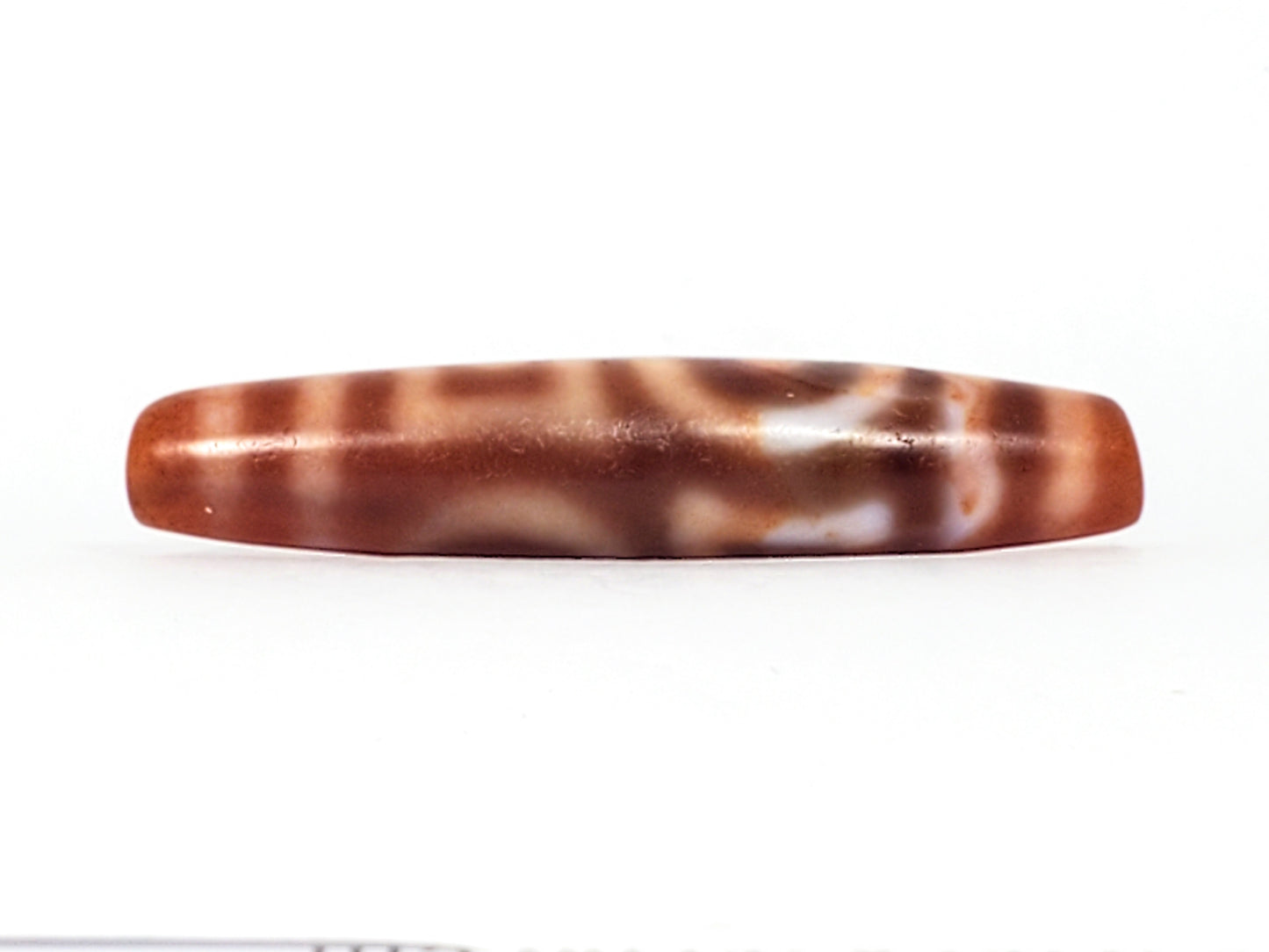 Antique Double Heaven Gate & Earth Gate Motif Dzi Bead with Bloodspot (Ant-B-DHGEG-102324)