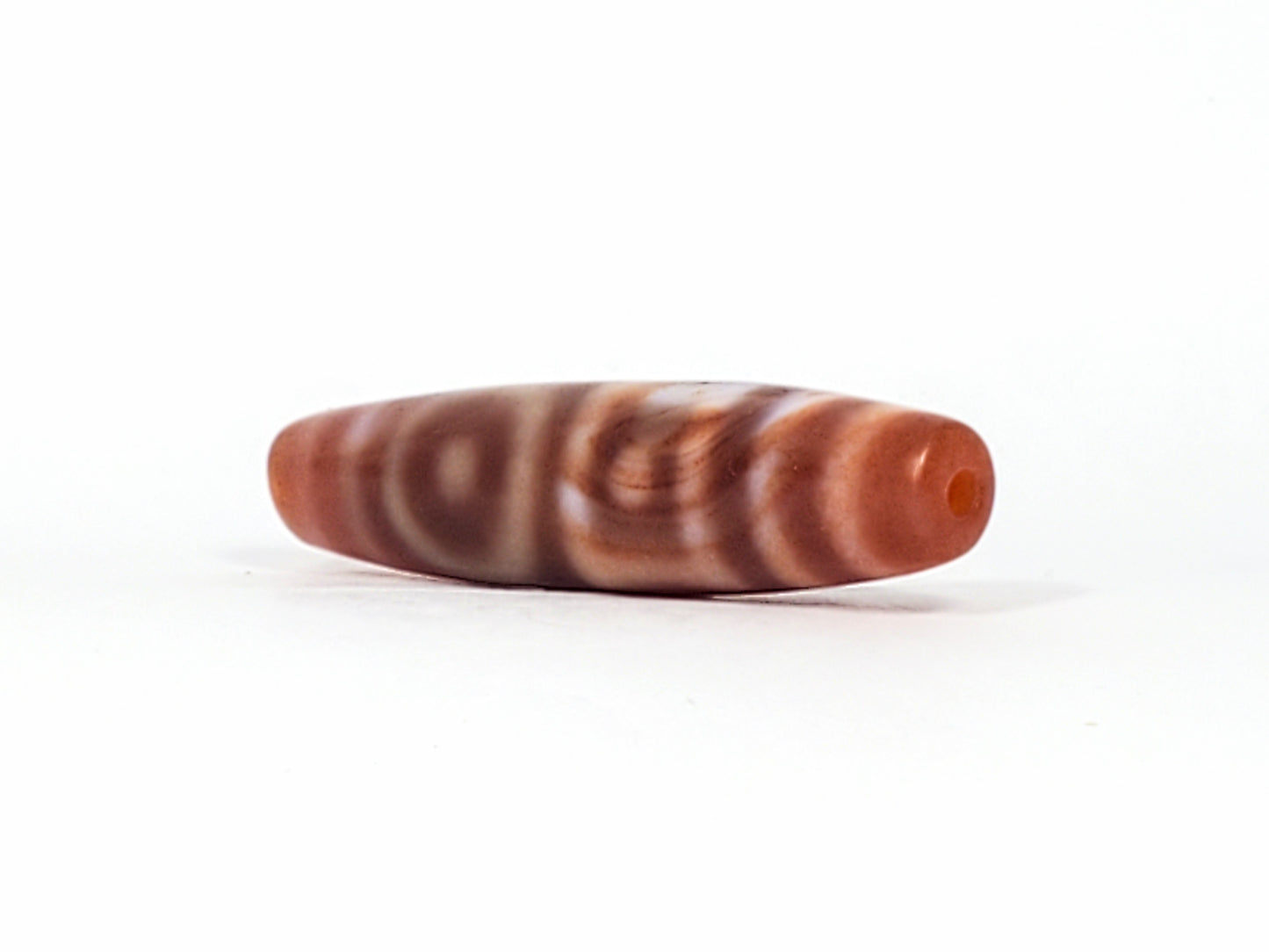 Antique Double Heaven Gate & Earth Gate Motif Dzi Bead with Bloodspot (Ant-B-DHGEG-102324)