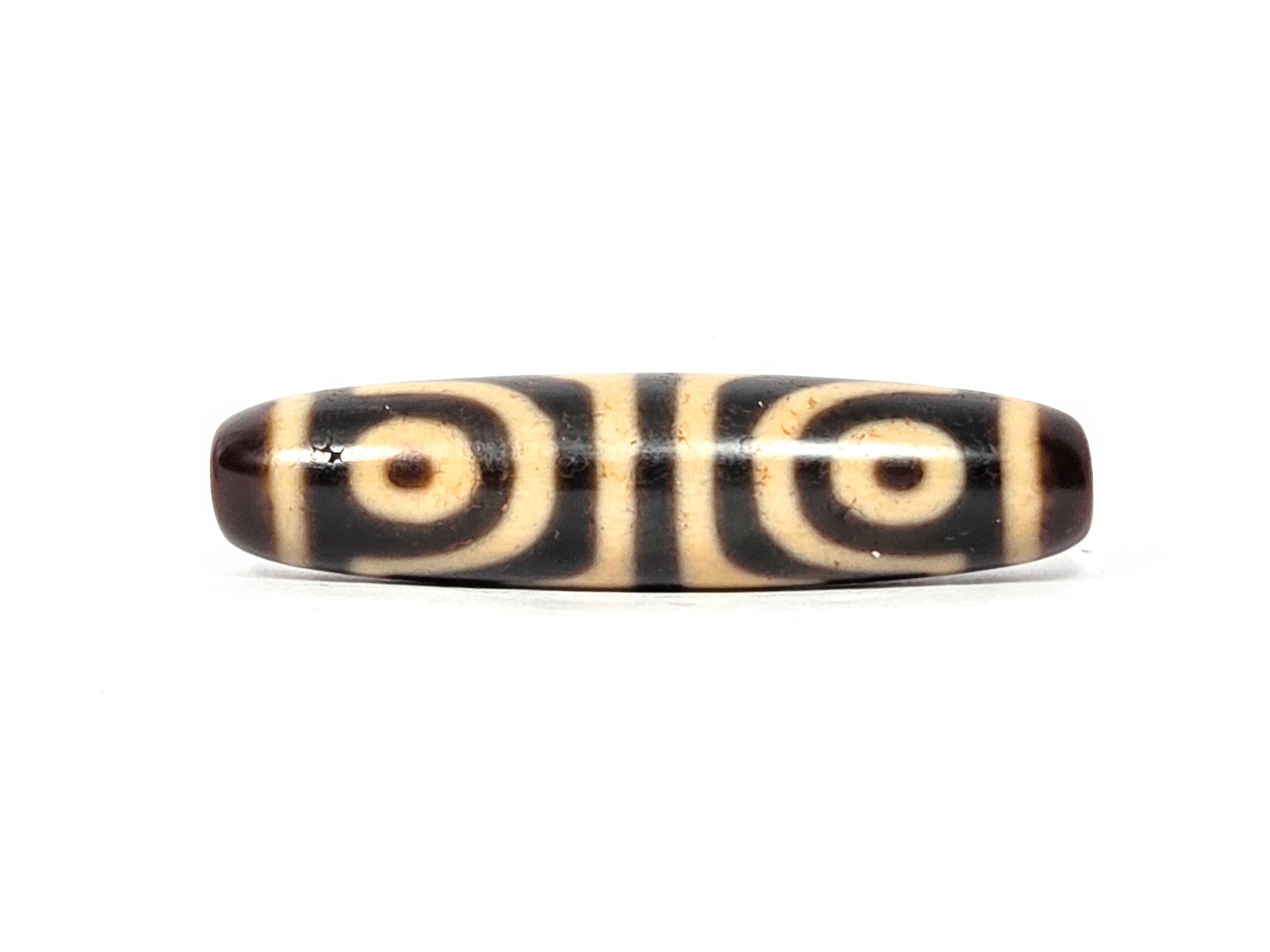 Antique Four Eye & Tiger Tooth Tibetan Dzi Bead (TiD-Ant-200-FoETT-082525)