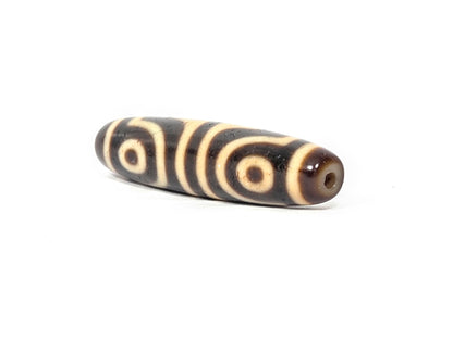 Antique Four Eye & Tiger Tooth Tibetan Dzi Bead (TiD-Ant-200-FoETT-082525)