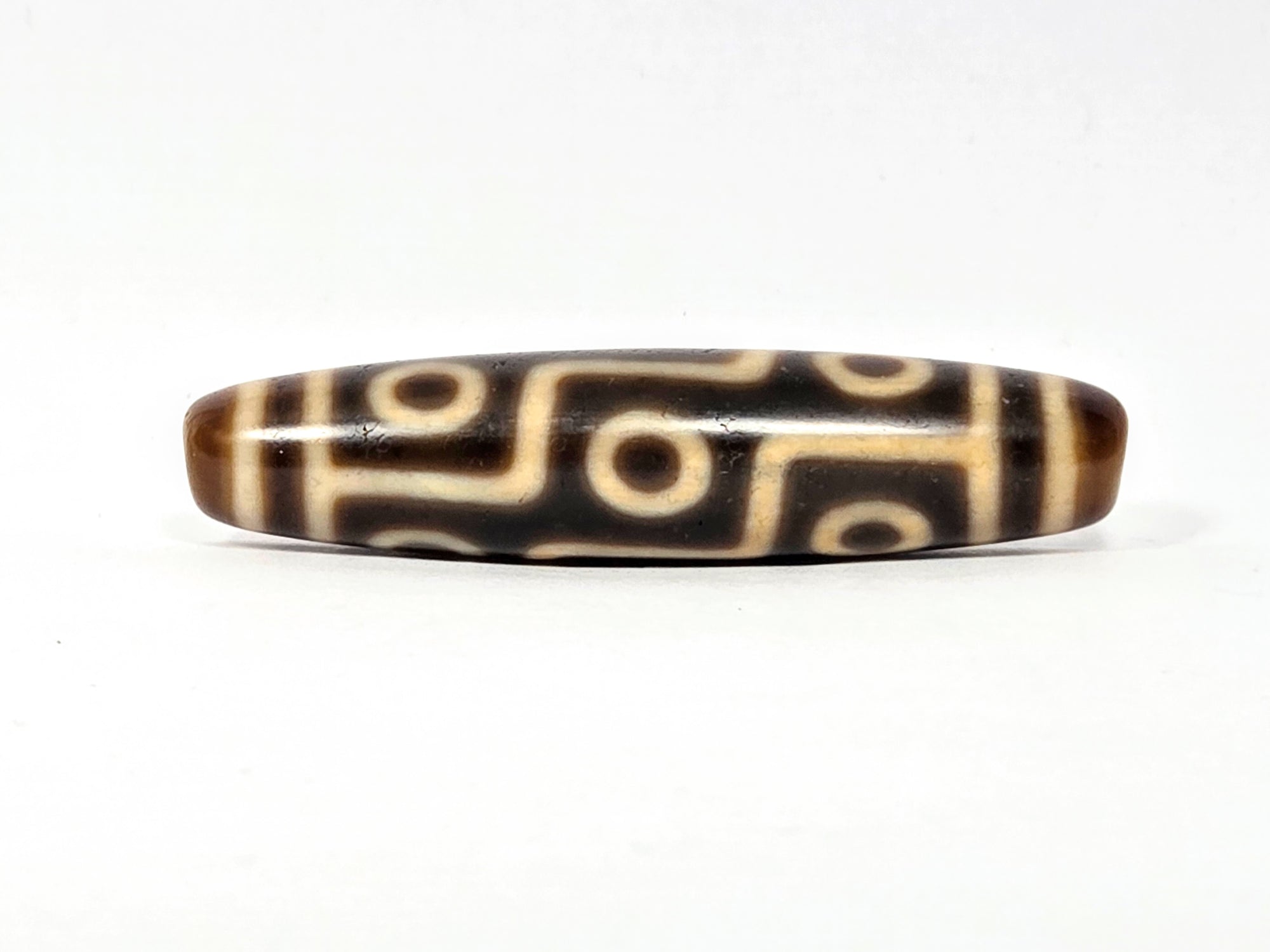 Antique Nine Eye Motif Tibetan Dzi Bead (TiD-Ant-200-NE-083025)