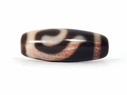 Antique One Eye Ruyi Motif Dzi Bead with Extreme Bloodspots (Ant-XB-OER-092224)