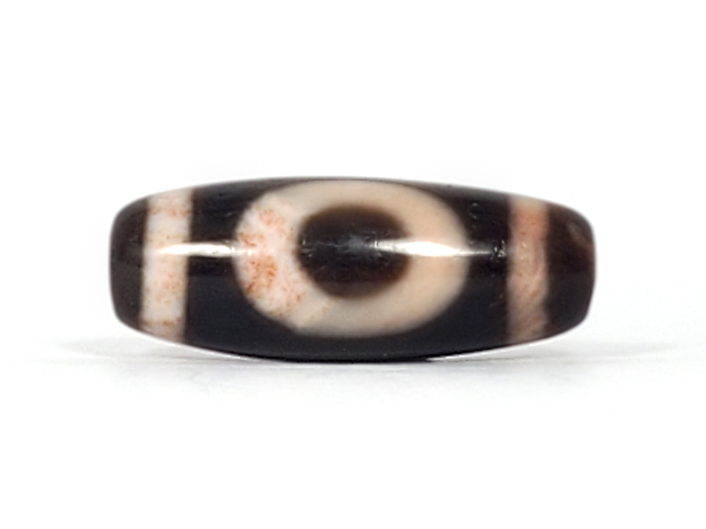 Antique One Eye Ruyi Motif Dzi Bead with Extreme Bloodspots (Ant-XB-OER-092224)