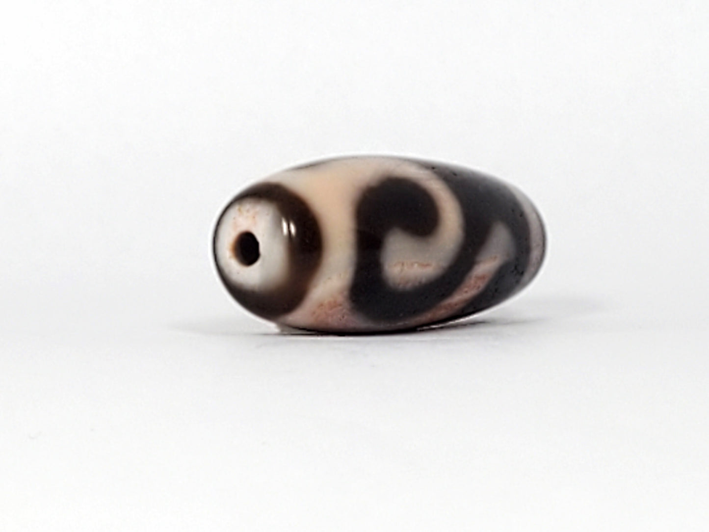 Antique One Eye Ruyi Motif Dzi Bead with Extreme Bloodspots (Ant-XB-OER-092224)