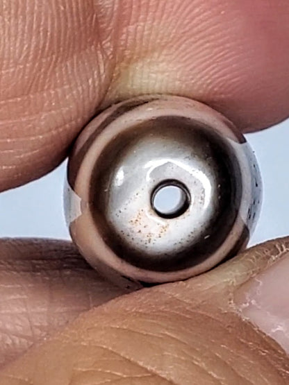 Antique One Eye Ruyi Motif Dzi Bead with Extreme Bloodspots (Ant-XB-OER-092224)