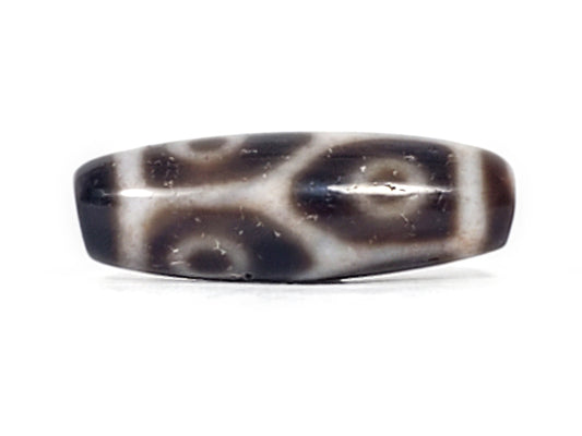 Antique Tibetan Six Eye Lotus Motif Dzi Bead with Bloodspots (TiD-Ant-B-SiEL-100724)